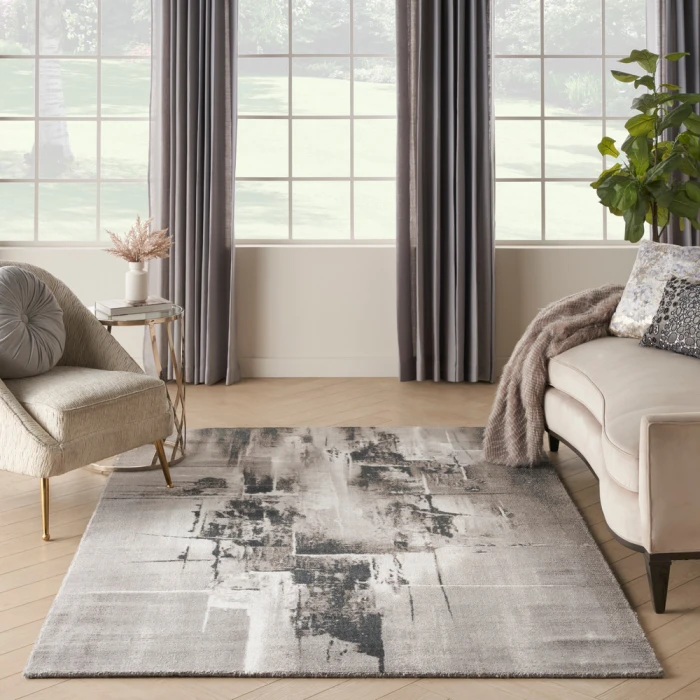 Nourison Twilight Area Rug TWI30 Grey/Ivory/Black