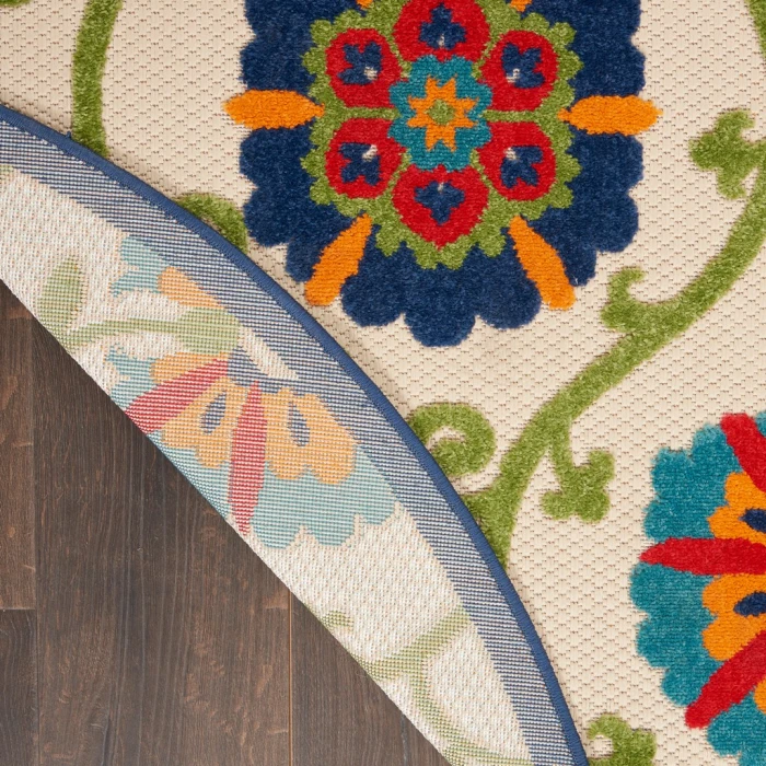 Nourison Aloha Round Area Rug ALH19-Blue/Multicolor