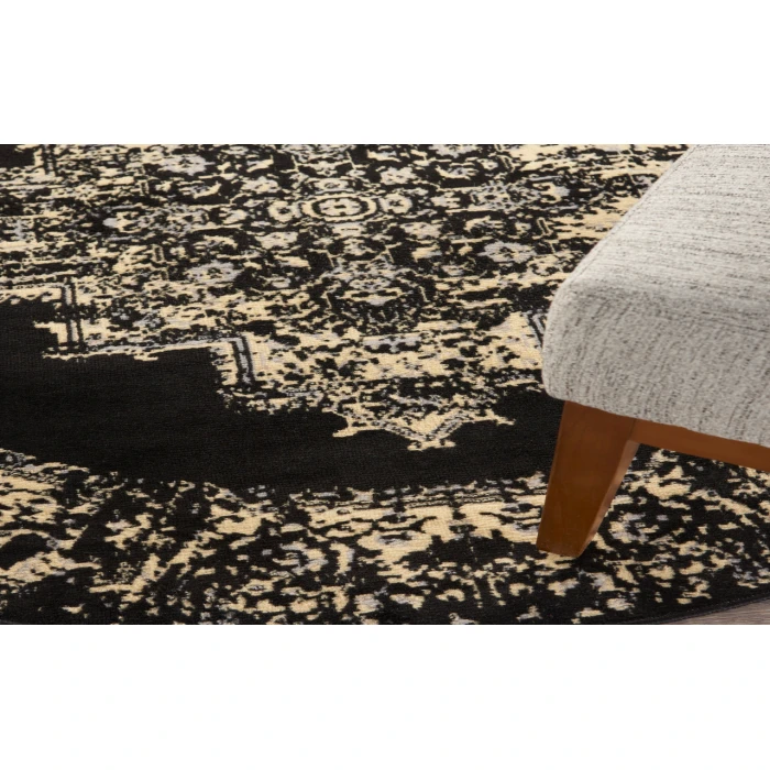 Nourison Grafix Black GRF14 4 ft. Round Rug