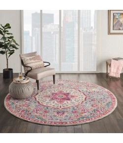 Nourison Home Passion PSN22 Grey Multicolor 8 ft. Round Area Rug