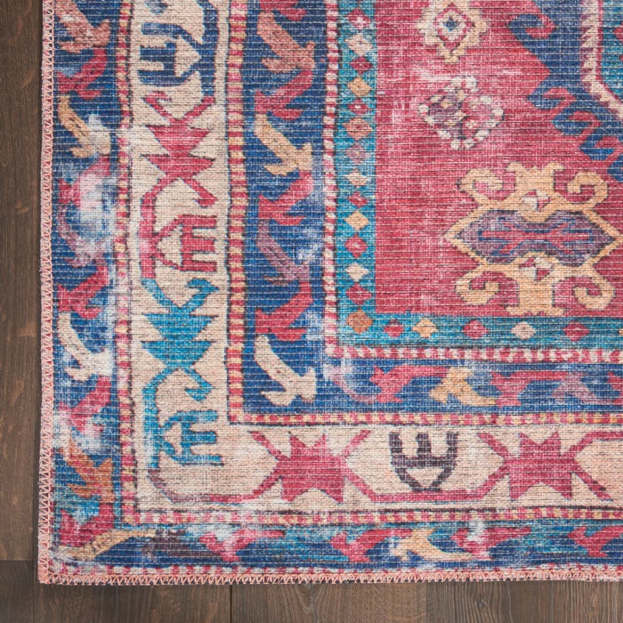 Nicole Curtis Machine Washable Series 1 Area Rug SR105 Red/Navy