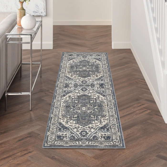 Nourison Quarry Navy Ivory QUA18 8 ft. Rect. Rug
