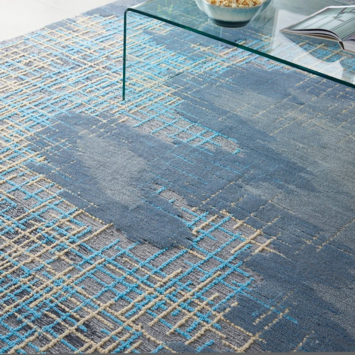 Nourison Symmetry Area Rug SMM08-Blue/Beige
