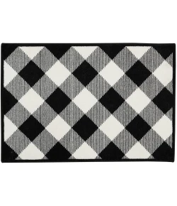 Nourison Home Accent Decor/Xmas 096JP Black White 2 ft. X 3 ft. Area Rug