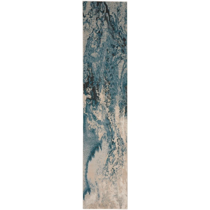 Nourison Maxell Area Rug MAE08 Ivory/Teal 2'2" x 12'
