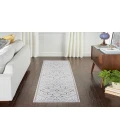 Nicole Curtis Machine Washable Series 1 Ivory Blue SR110 2 ft. 2 in. X 8 ft. Rectangle Rug