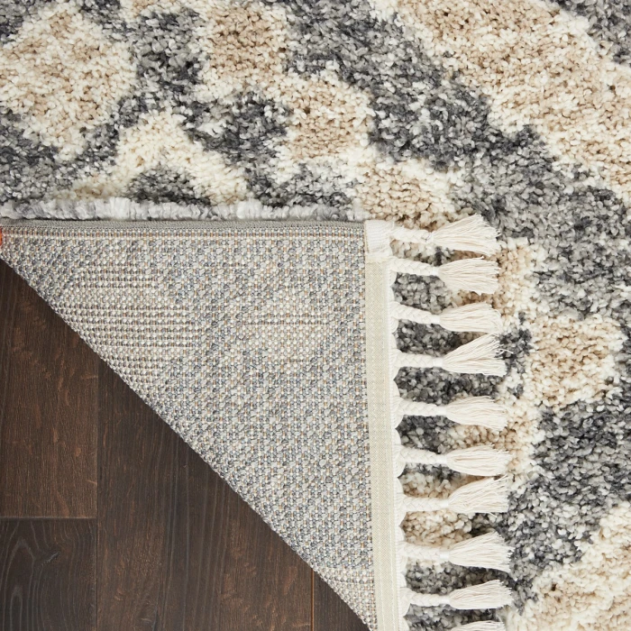 Nourison Oslo Shag Grey/Ivory OSL02 4 ft. X 6 ft. Rect. Rug