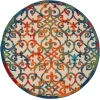 Nourison Home Aloha ALH21 Multicolor 5 ft. 3 in. Round Area Rug