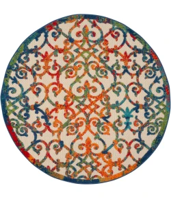 Nourison Home Aloha ALH21 Multicolor 5 ft. 3 in. Round Area Rug
