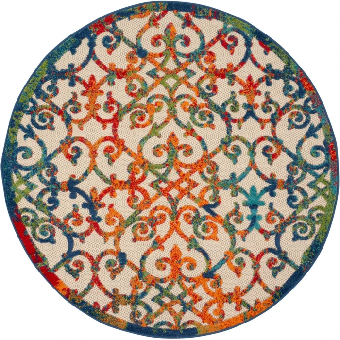 Nourison Aloha Round Area Rug ALH21-Multicolor