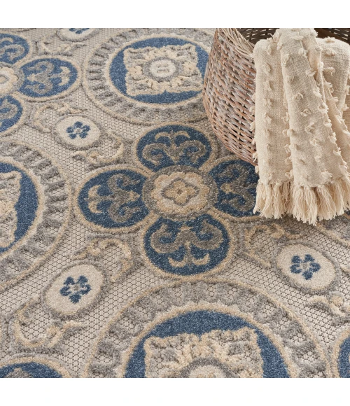 Nourison Aloha Area Rug ALH30 Blue/Grey