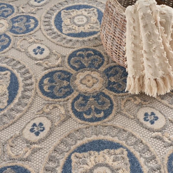 Nourison Aloha Area Rug ALH30 Blue/Grey