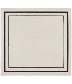 Nourison Home Nourison Essentials NRE02 Ivory/Black 5 ft. Square Area Rug