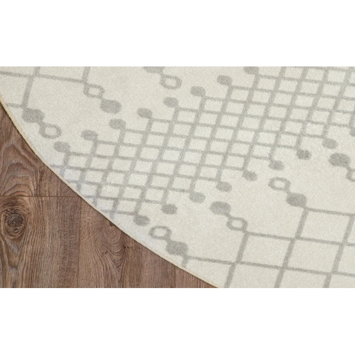 Nourison Astra Machine Washable Ivory ASW10 5 ft. 3 in. Round Rug