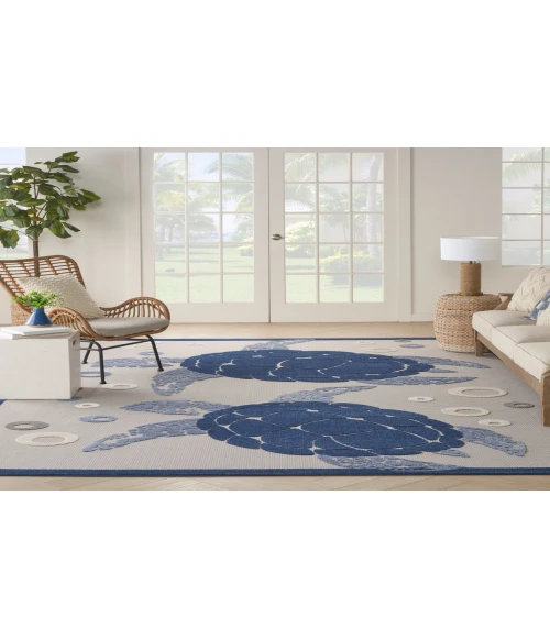 Nourison Aloha Navy Blue ALH27 9 ft. X 12 ft. Rectangle Rug