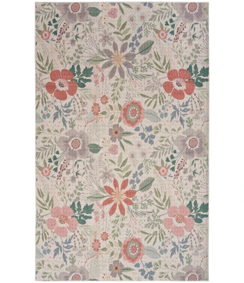 Nourison Nourison Washables Cream Multicolor NWB06 5 ft. 2 in. X 7 ft. Rectangle Rug