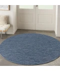 Nourison Washable Solutions Navy Blue WSL01 8 ft. X Round Rug