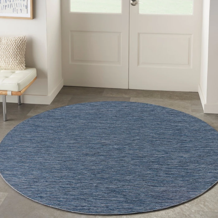 Nourison Washable Solutions Navy Blue WSL01 8 ft. X Round Rug