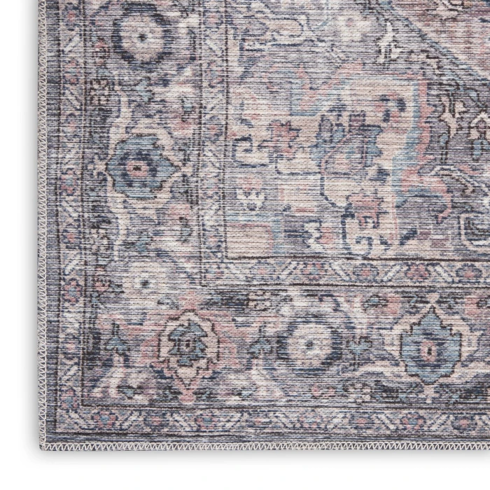 Nicole Curtis Machine Washable Series 1 Area Rug SR101 Black 5' x 7'