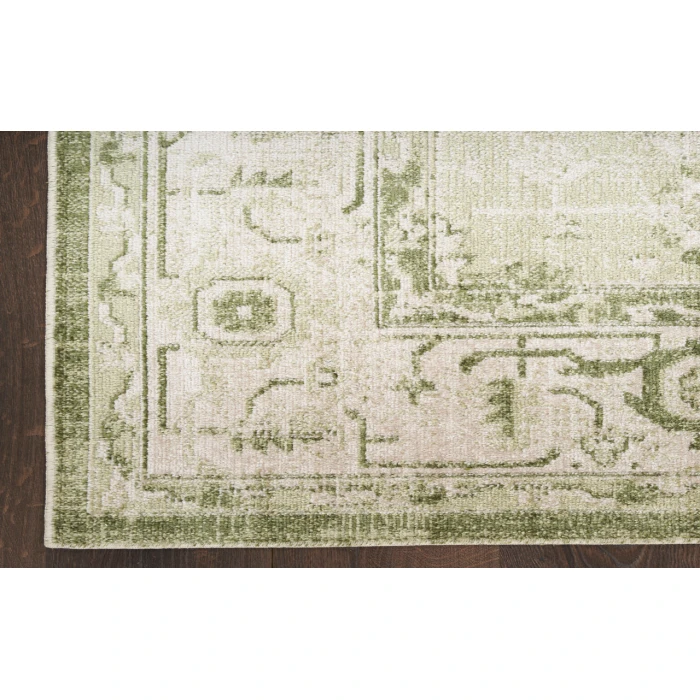 Nourison Astra Machine Washable Ivory Green ASW11 3 ft. 3 in. X 5 ft. Rectangle Rug