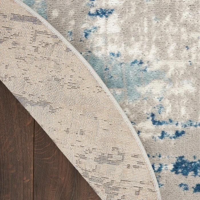 Nourison Quarry Ivory Grey Blue QUA01 10 ft. X Round Rug