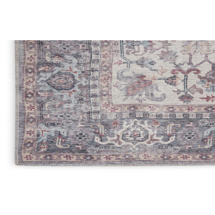 Nicole Curtis Machine Washable Series 1 Grey SR104 2 ft. 2 in. X 12 ft. Rectangle Rug