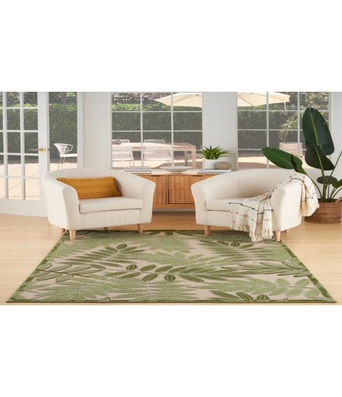 Nourison Aloha Ivory Green ALH18 5 ft. 3 in. X 7 ft. 5 in. Rectangle Rug