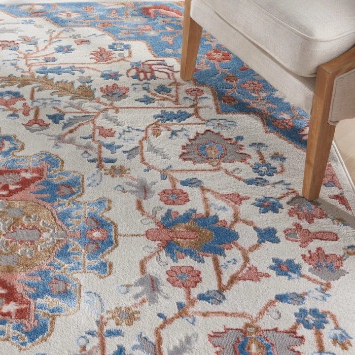 Nourison Elation Area Rug ETN09 Ivory Blue 9' x 12'