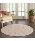 Nourison Jubilant Round Area Rug JUB09-Ivory/Pink