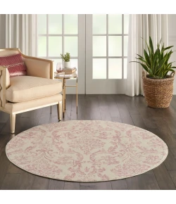 Nourison Home Jubilant JUB09 Ivory Pink 5 ft. 3 in. Round Area Rug