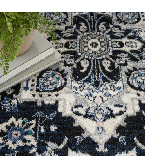 Nourison Passion Area Rug PSN33 Black Ivory 5'3" x 7'3"