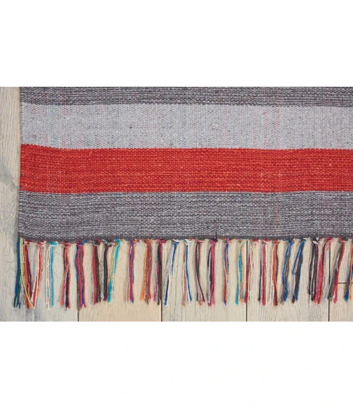 Nourison Baja Area Rug BAJ01-Grey/Red