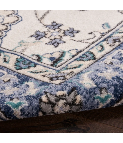 Nourison Home Nourison Essentials Ivory Blue NRE05 8 ft. Round Rug