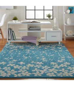 Nourison Home Tranquil TRA04 Turquoise 5 ft. 3 in. X 7 ft. 3 in. Area Rug
