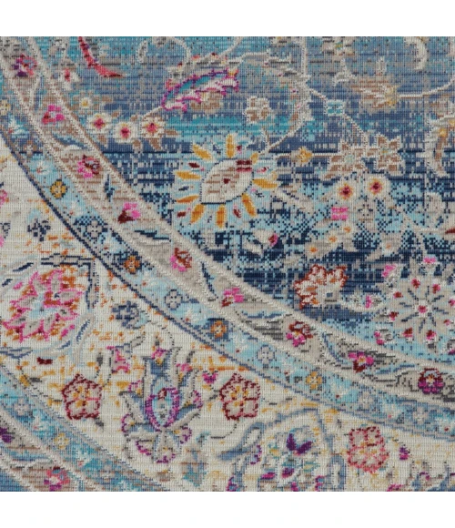 Nourison Vintage Kashan Round Area Rug VKA01-Blue