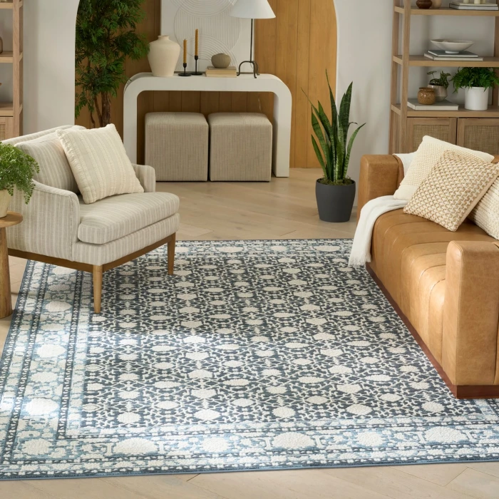 Nourison Grace Blue GCE01 5 ft. 3 in. X 7 ft. 3 in. Rect. Rug