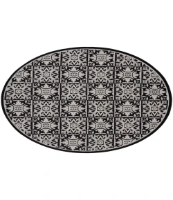 Nourison Home Aloha ALH34 Black White 7 ft. 10 in. Round Area Rug