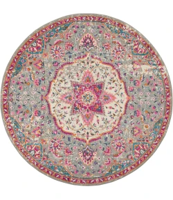 Nourison Home Passion PSN22 Grey Multicolor 8 ft. Round Area Rug
