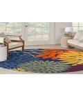Nourison Aloha Navy Multicolor ALH05 7 ft. 10 in. Round Rug