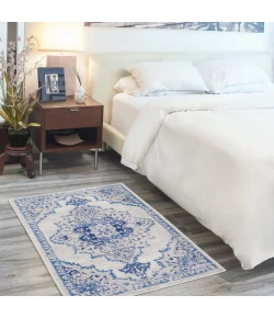 Nourison Home Whimsicle WHS14 Ivory Blue 3 ft. X 5 ft. Area Rug