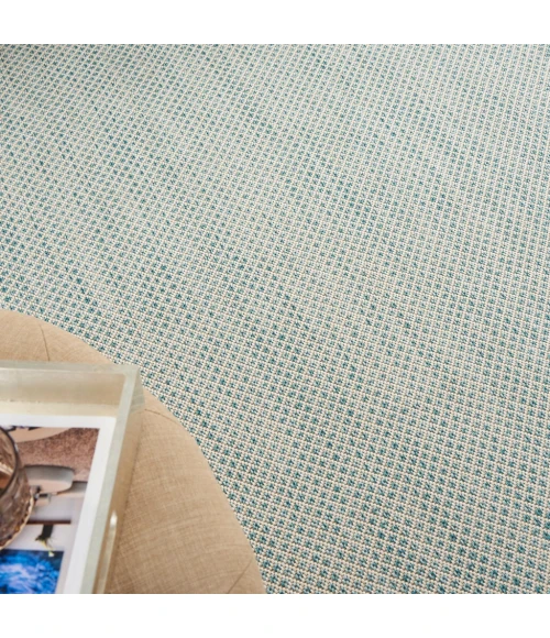 Nourison Courtyard Area Rug COU01-Ivory Aqua