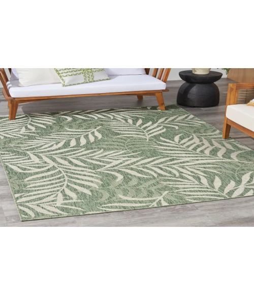 Nourison Garden Oasis Green Ivory GOA01 5 ft. X 7 ft. Rectangle Rug