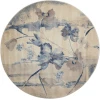 Nourison Home Somerset ST18 Ivory Blue 5 ft. 6 in. Round Area Rug