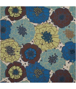 Nourison Home & Garden RS021 Light Blue 8 ft. 6 in. Square Area Rug