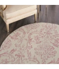 Nourison Jubilant Round Area Rug JUB09-Ivory/Pink