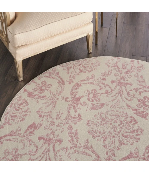 Nourison Jubilant Round Area Rug JUB09-Ivory/Pink