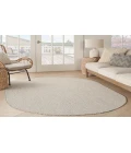 Nourison Courtyard Ivory/Silver COU01 5 ft. X 8 ft. Oval Rug