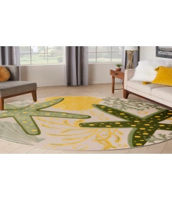 Nourison Home Aloha ALH24 Green Yellow 7 ft. 10 in. Round Area Rug