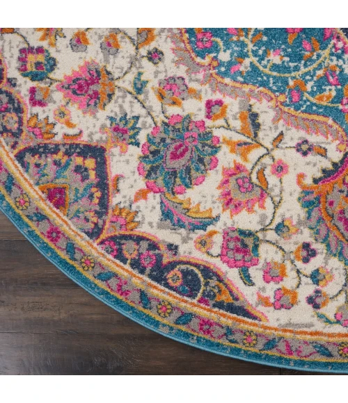 Nourison Passion Round Area Rug PSN22-Ivory/Multi