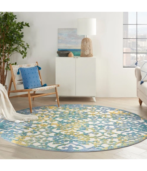 Nourison Aloha Area Rug ALH21-Ivory Blue